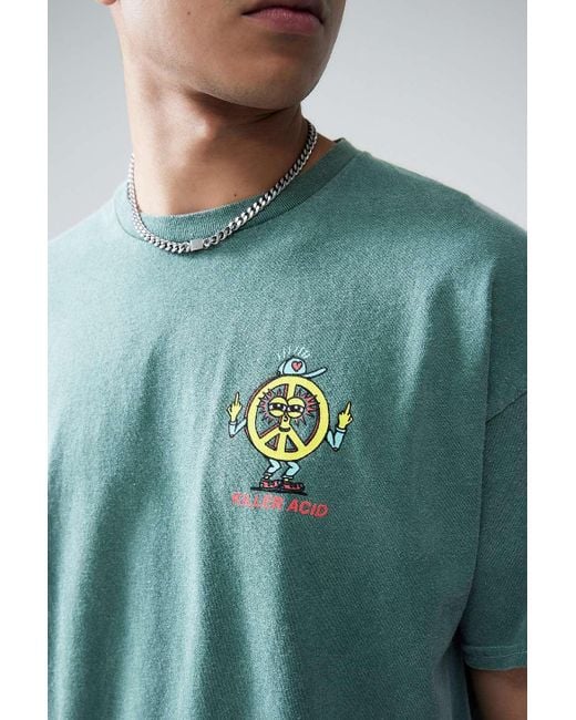 Urban Outfitters Uo Green Killer Acid T-shirt for men