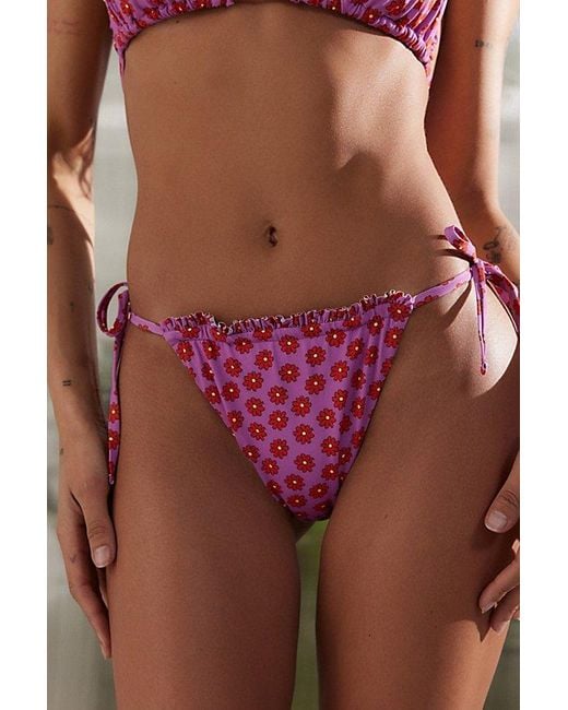 Out From Under Brown Leigh Ruffle String Bikini Bottom