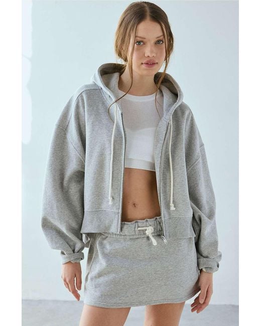 Out From Under Gray Hoxton Cropped Zip Up Hoodie