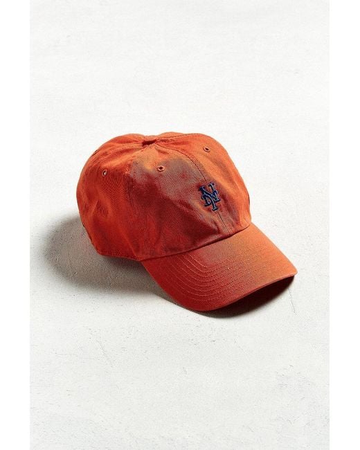47 Brand Orange New York Mets Micro Logo Baseball Hat for men