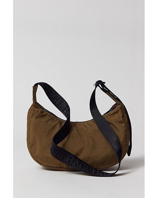 Baggu Brown Small Nylon Crescent Bag