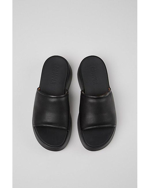 Camper Black Tasha Leather Platform Sandals