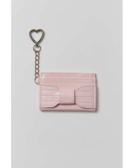 Kimchi Blue Scarlett Bow Cardholder Wallet In Pink,at Urban Outfitters