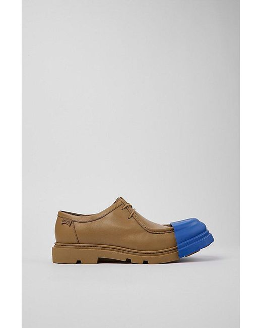 Camper Blue Junction Leather Moc-Toe Shoes for men