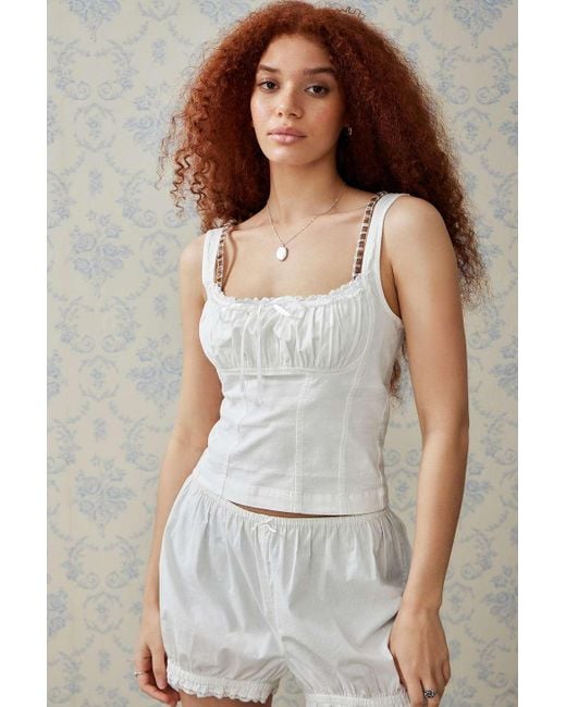 Kimchi Blue White Lennon Linen Cami Top