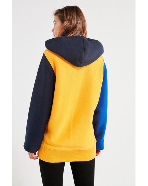 Champion Cotton Colorblock Hoodie Sweatshirt in Yellow | Lyst