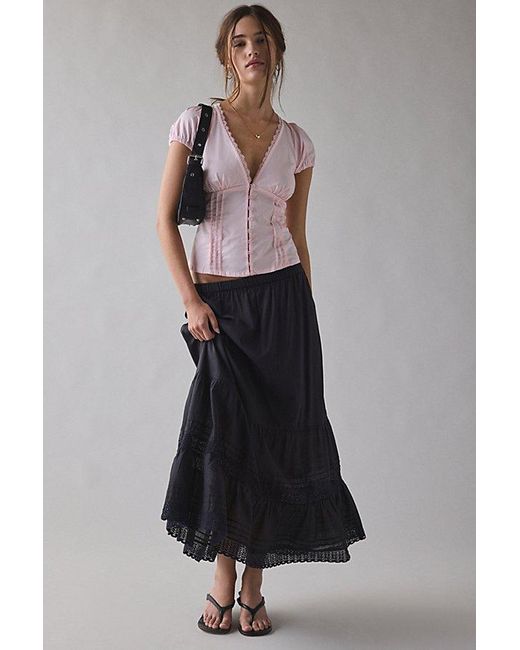 Motel Pink Ilias Lace-Trim Corset Top