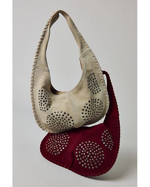 Silence + Noise Multicolor Ivy Studded Suede Hobo Bag