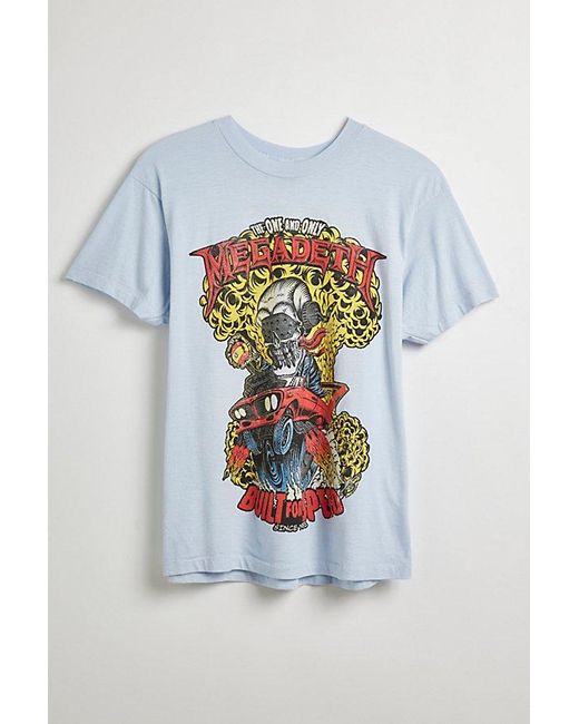 Urban Outfitters White Megadeath Built For Speed Tee for men