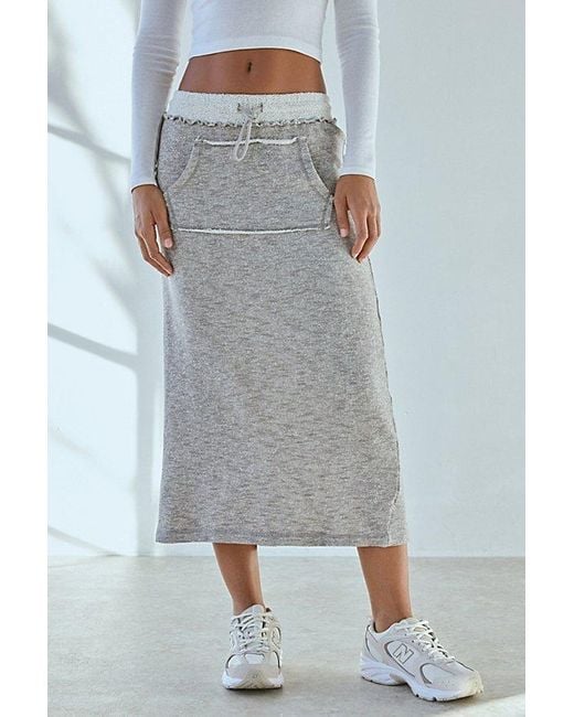 Out From Under Gray Break It Up Maxi Sweat Skirt