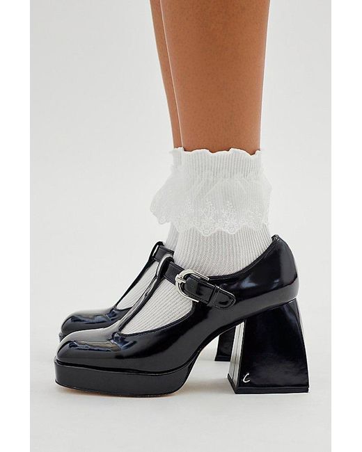 Urban Outfitters White Ruffle Ribbed Crew Sock