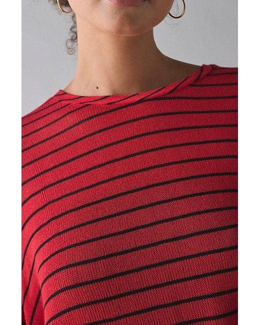 Vintage & ReMADE by UO Red Remade By Uo Remnants Striped Drippy Sleeve Top
