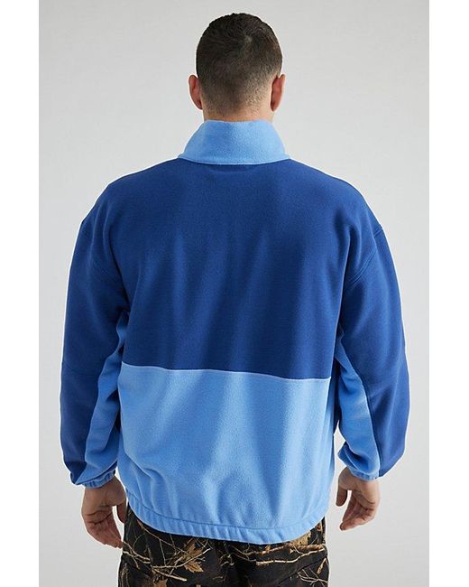 Marmot Blue Retro Rocklin Half-Zip Fleece Jacket for men