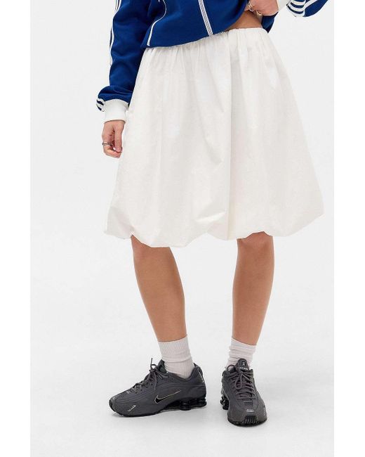 Urban Outfitters White Uo Lori Awkward Bubble Midi Skirt