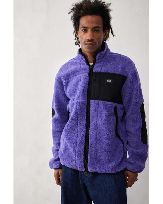 Dickies Purple Uo Exclusive Corsican Blue Sherpa Fleece Jacket for men