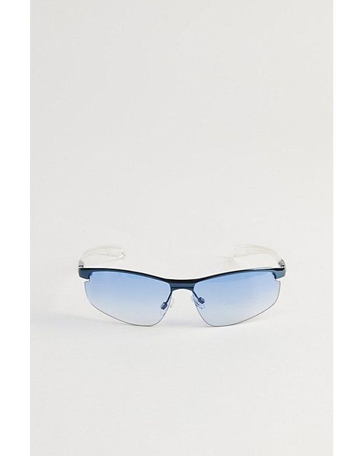 Urban Outfitters Blue Nikko Metal Shield Sunglasses for men