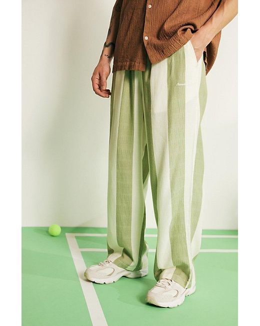 Standard Cloth Green Striped Resort Pant for men