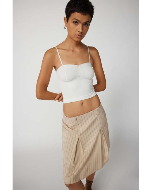Out From Under Fifi Seamless Waffle Cami In White,at Urban Outfitters