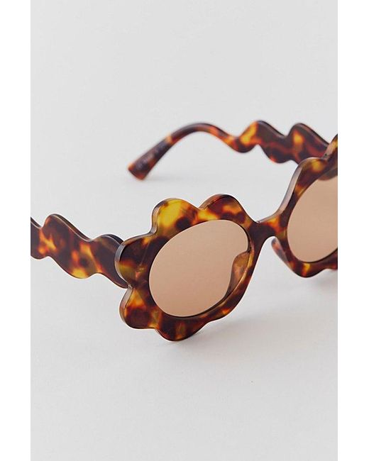 Urban Outfitters Orange Wavy Oval Sunglasses