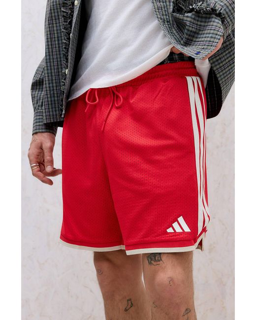 Adidas Red Stadium Mesh Shorts for men