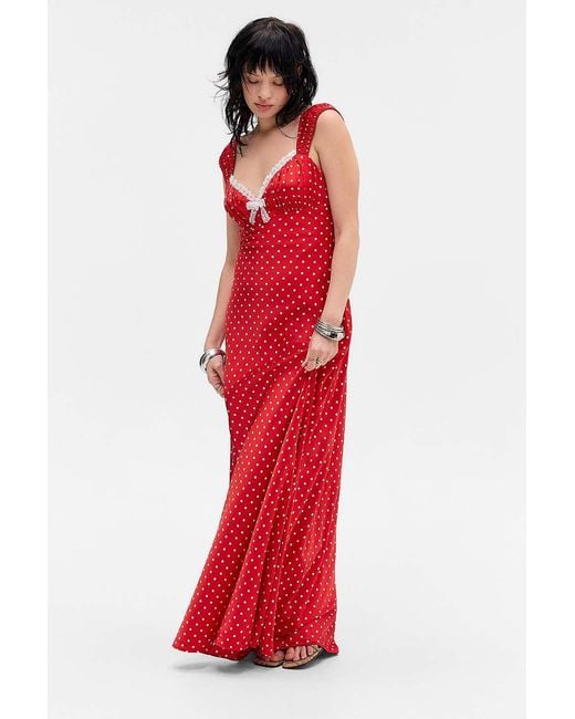 For Love & Lemons Red Uo Exclusive Emmaline Maxi Dress