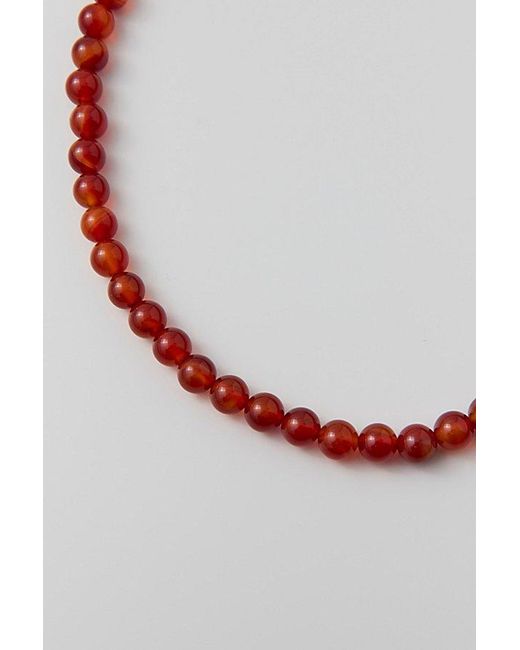Urban Outfitters Red Genuine Stone Beaded Necklace for men