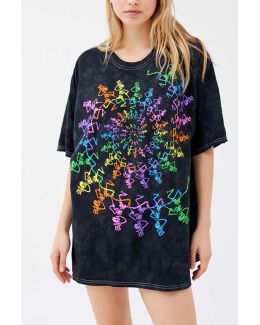 Urban Outfitters Blue Grateful Dead Spiral T-shirt Dress