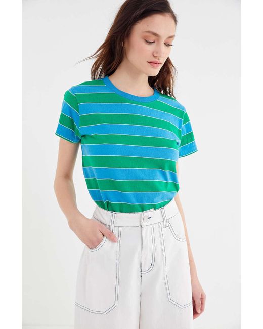 Urban Outfitters Blue Uo The Little Brother Striped Tee