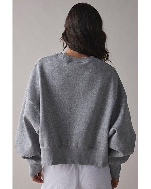 Nike Gray Phoenix Fleece Over-Oversized Crew Neck Pullover Sweatshirt