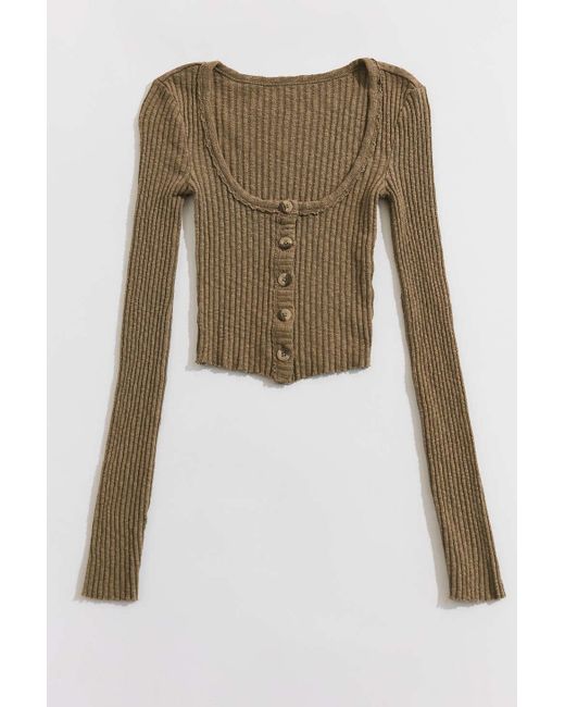 olive green cropped cardigan
