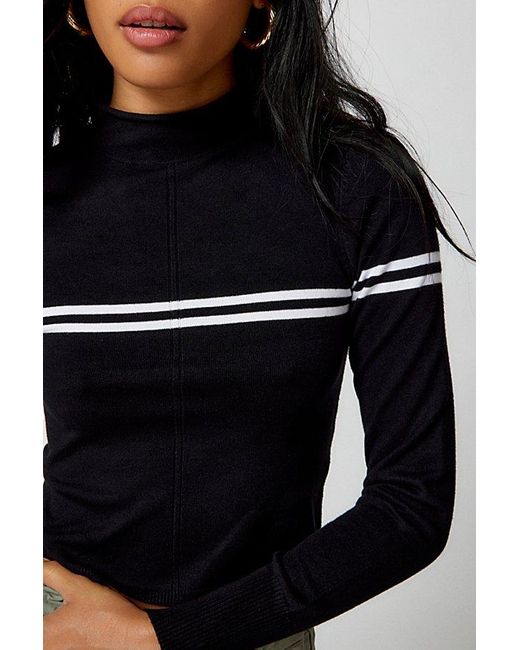 Urban Outfitters Black Uo Angelo Mock Neck Sweater