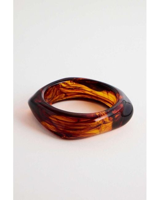 Urban Outfitters Black Uo Tortoiseshell Chunky Resin Bangle