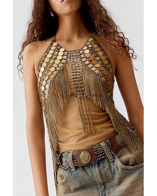 Urban Outfitters Brown River Metal Halter Top