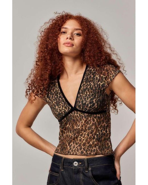 Kimchi Blue Brown Madison Leopard Blouse