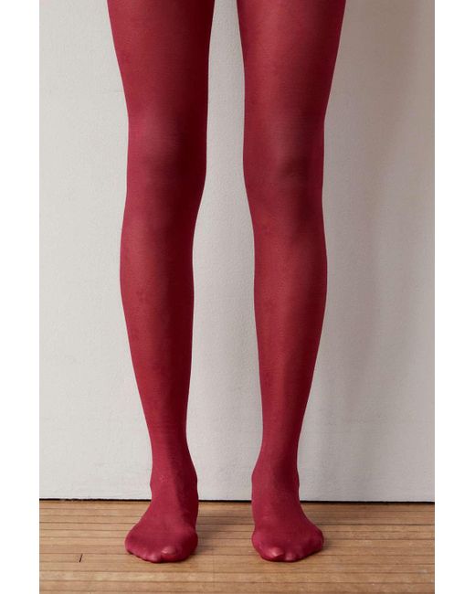Urban Outfitters Uo Daisy Pattern Tights In Red,at Lyst