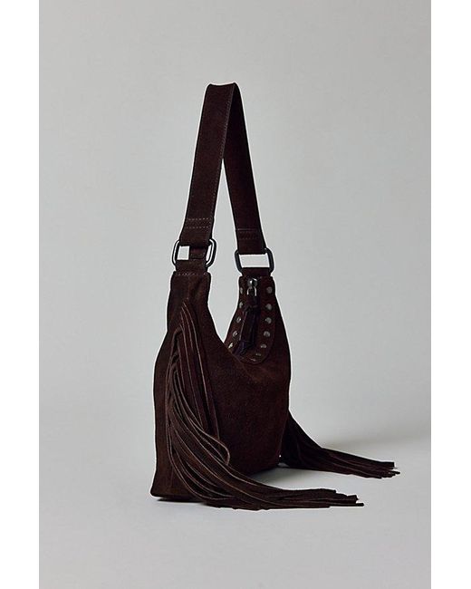 Silence + Noise Black Bella Suede Fringe Bag