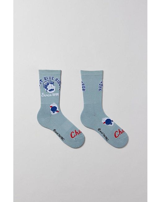 Urban Outfitters Blue Pabst Ribbon Crew Sock for men