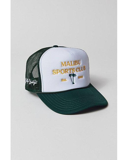 Urban Outfitters Green Malibu Sports Club Palm Trucker Hat