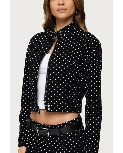 Edikted Black Tabitha Polka Dot Jacket