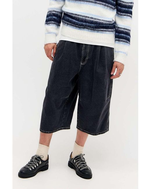 iets frans Blue Washed Black Balloon Shorts for men