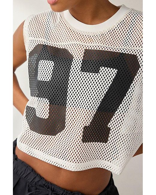 PUMA Gray X Rosé Graphic Mesh Cropped Jersey Tee