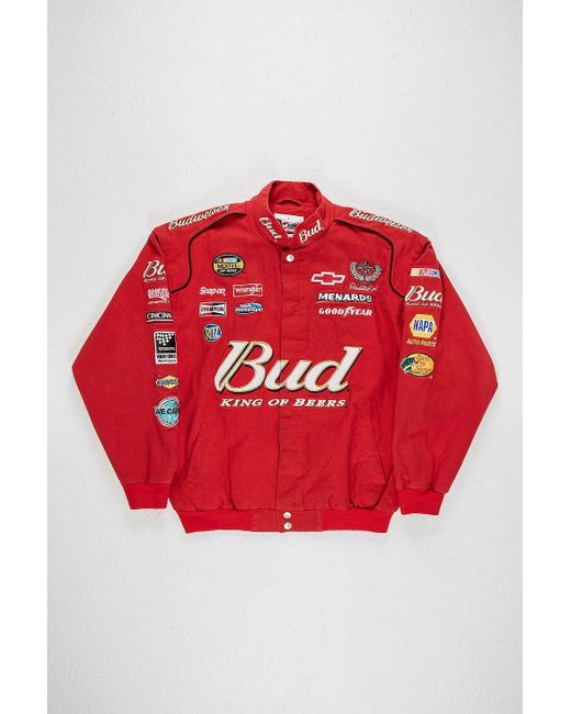 Urban Renewal Red One-of-a-kind Vintage Nascar Budweiser Racing Jacket for men