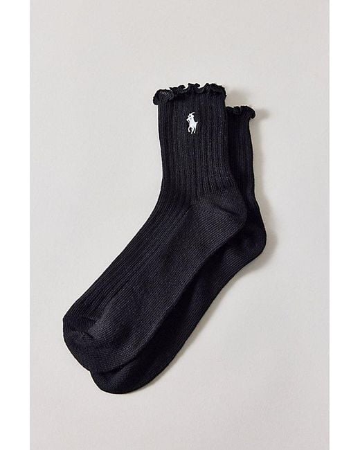 Polo Ralph Lauren Blue Lettuce Edge Ankle Sock