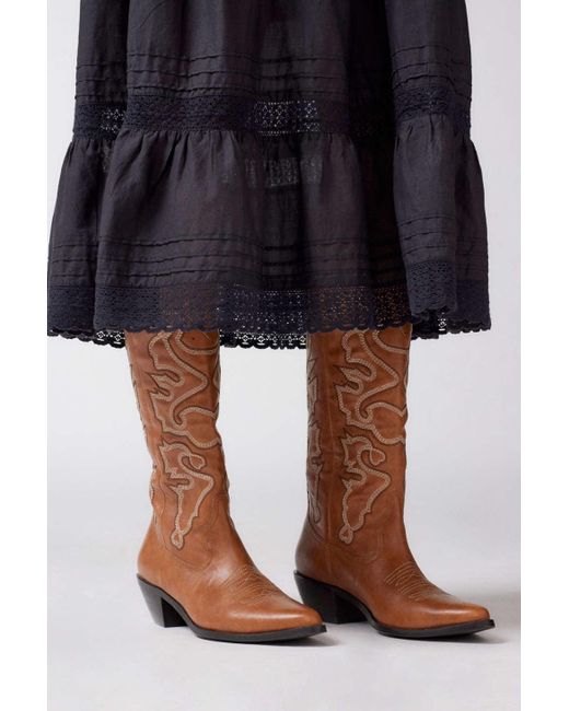 Urban Outfitters Black Uo Calista Tall Cowboy Boot