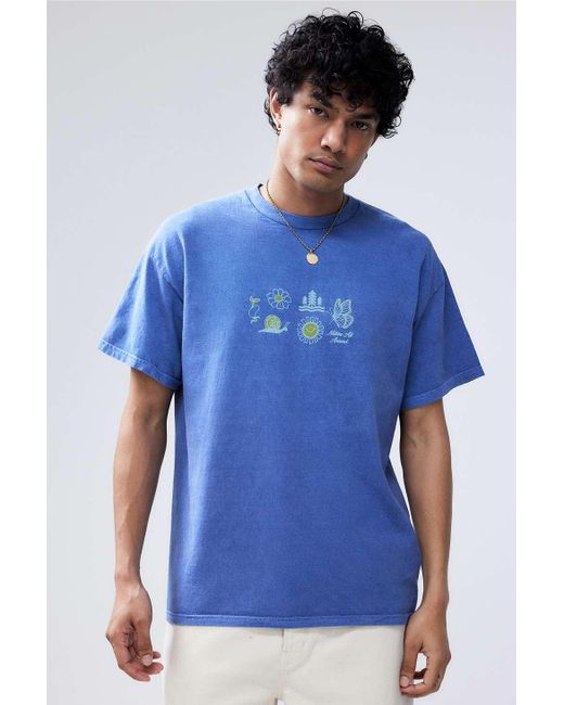 Urban Outfitters Blue Uo Navy Perpetual Motion T-shirt for men