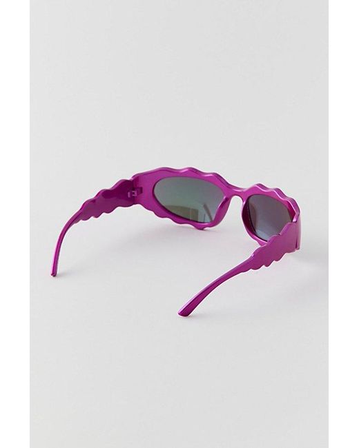 Urban Outfitters Pink Zenon Waaavy Shield Sunglasses for men