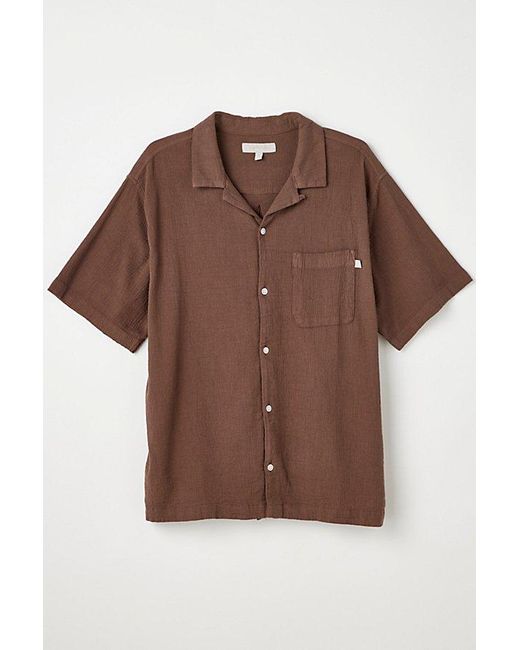 Standard Cloth Brown Liam Crinkle Cut Shirt Top for men