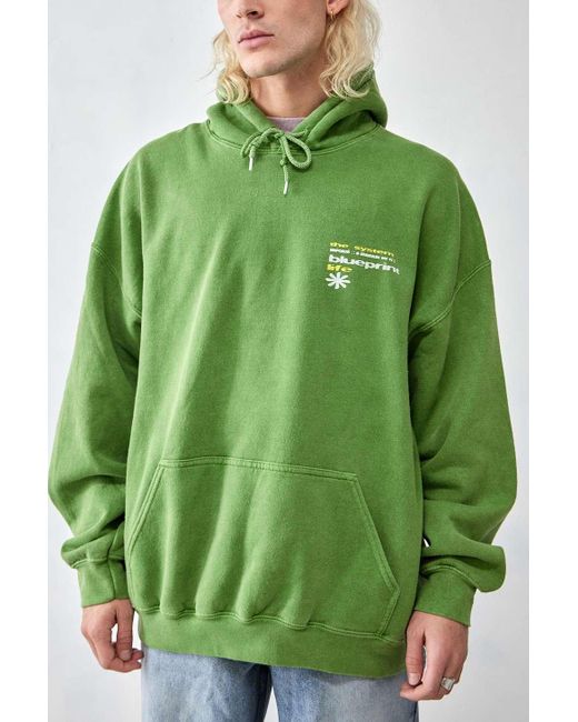 Urban Outfitters Uo Green Blueprint Hoodie for men