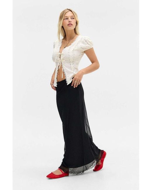 Urban Outfitters Black Uo Mesh Column Maxi Skirt
