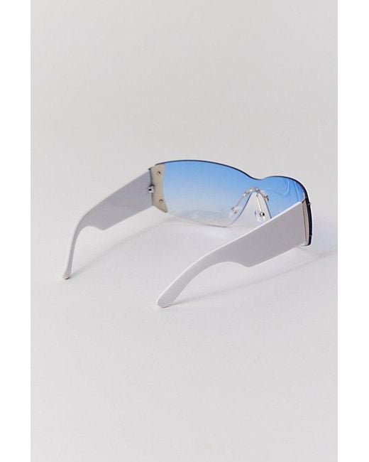 Urban Outfitters Blue Brittney Y2K Classic Shield Sunglasses
